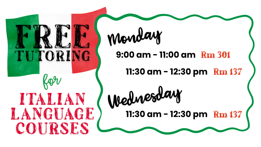 Italian tutoring schedule