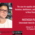 A poster advertising Nastassja Pugliese's guest lecture